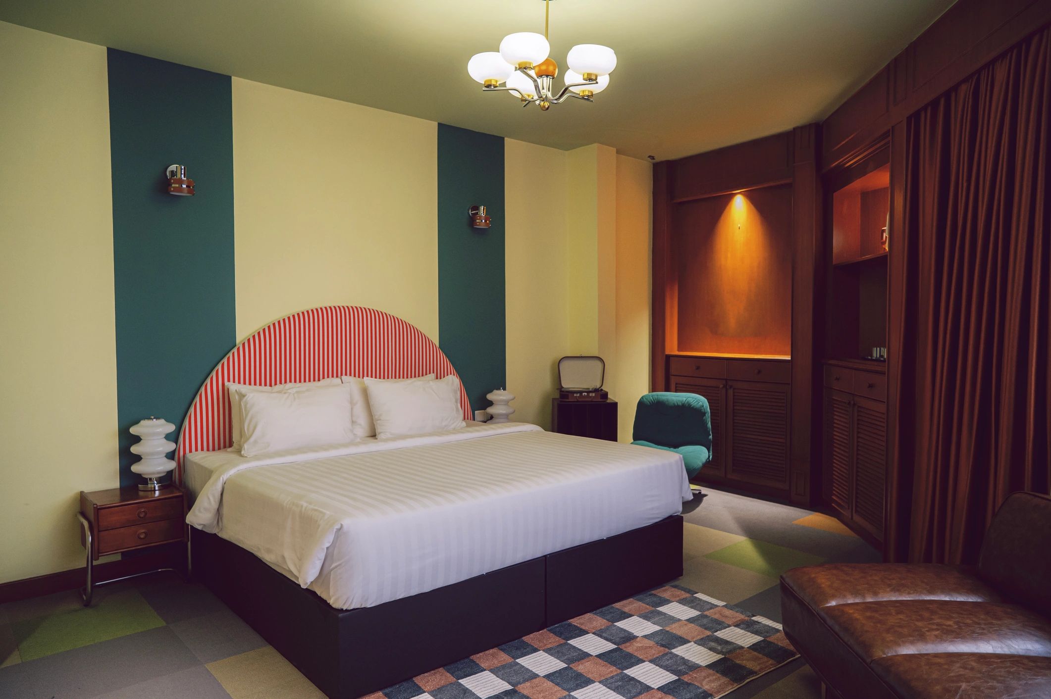 Boutique hotel bedroom with refined decor