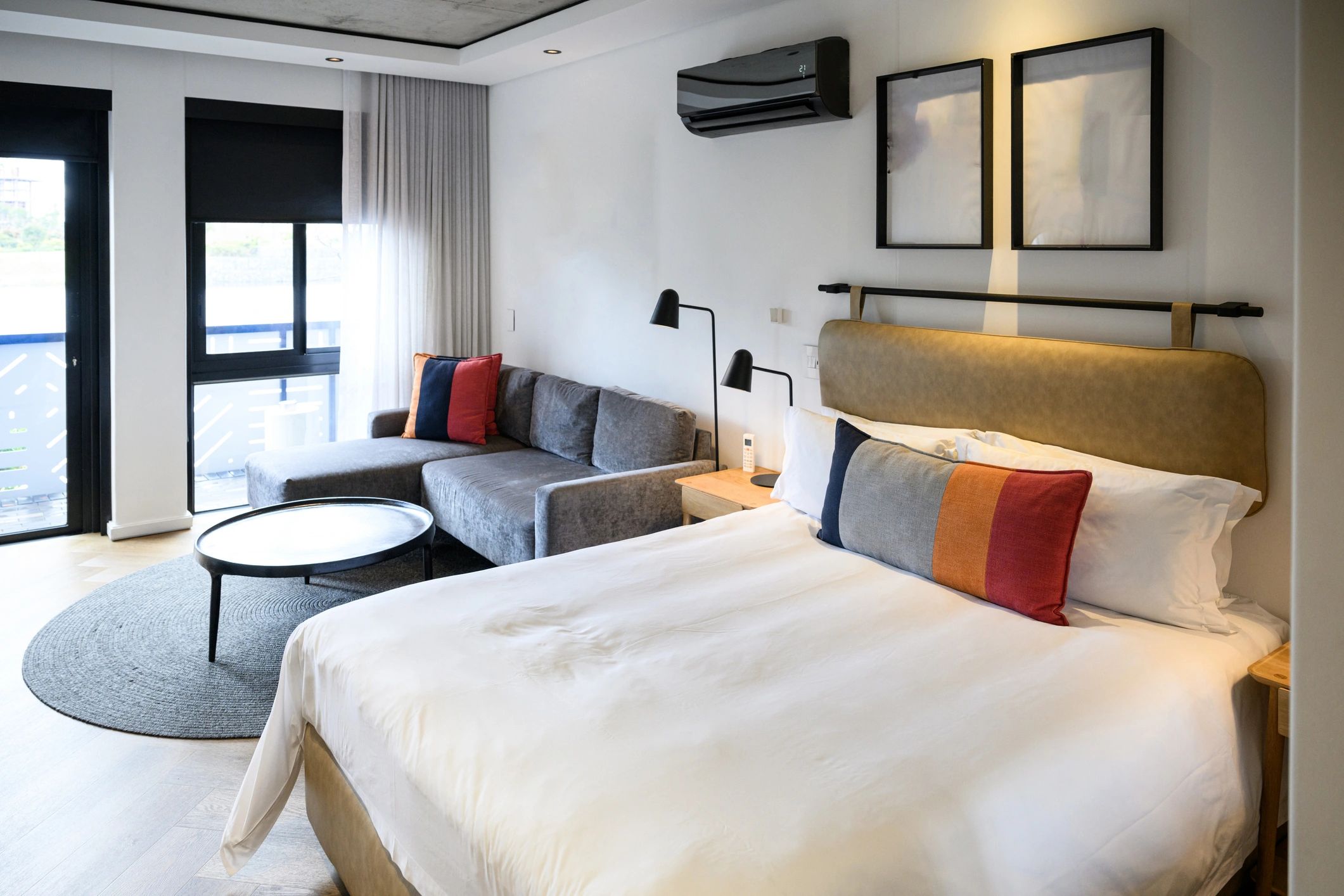 Contemporary luxury hotel room interior