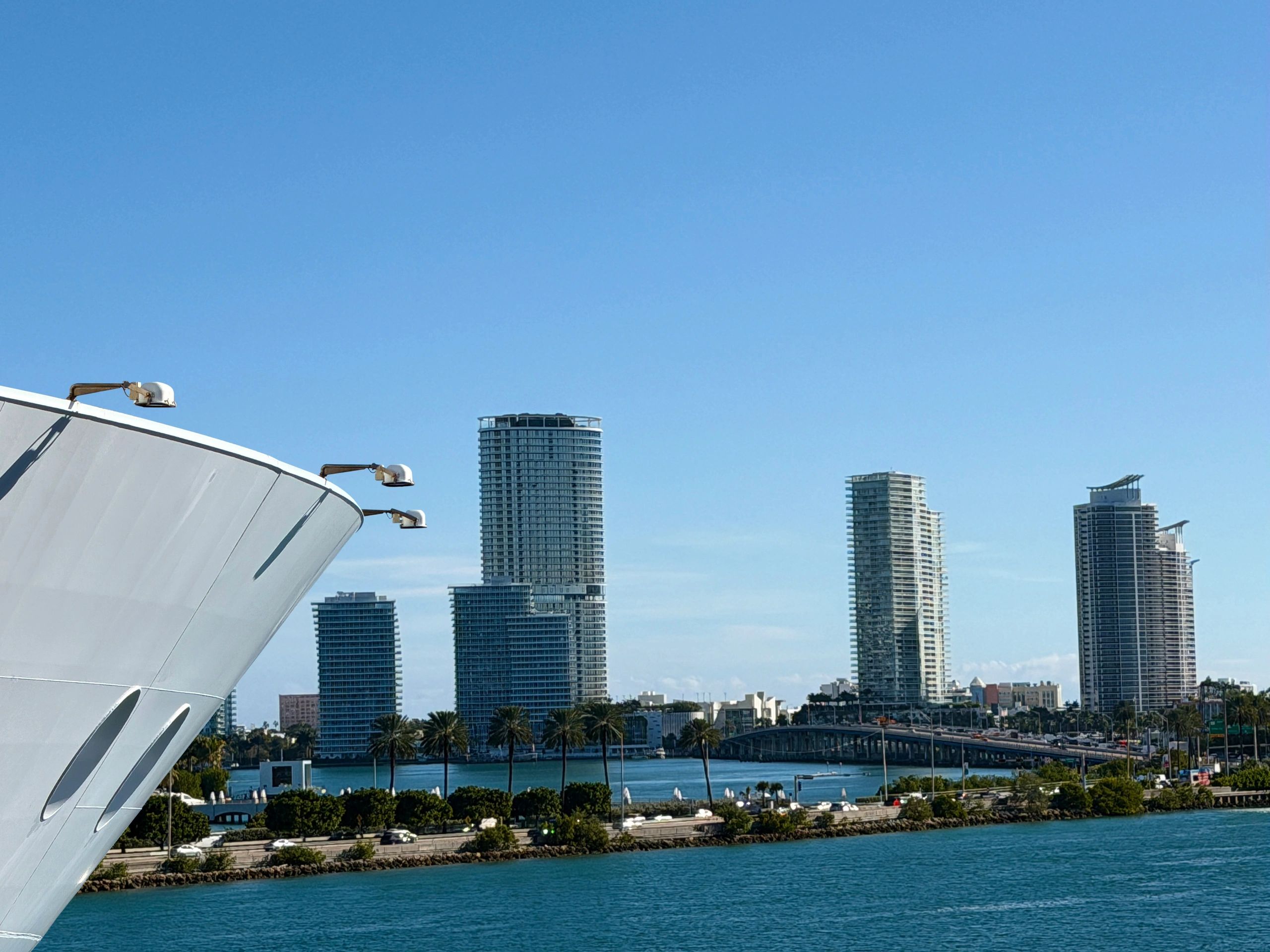 Cruise ship departing Miami