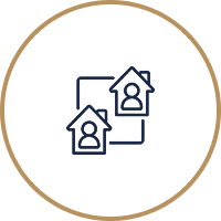 Phone displaying two house user icons